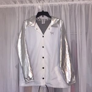 Wind Breaker With Cotton Lining (Silver&White)